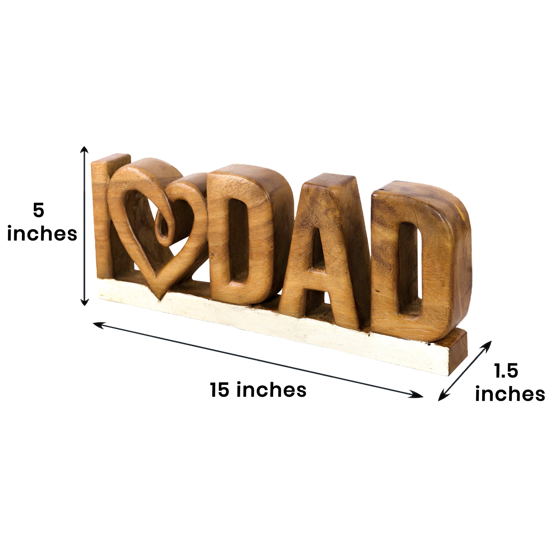 I Love Dad Handmade Wooden Sculpture