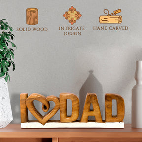 I Love Dad Handmade Wooden Sculpture