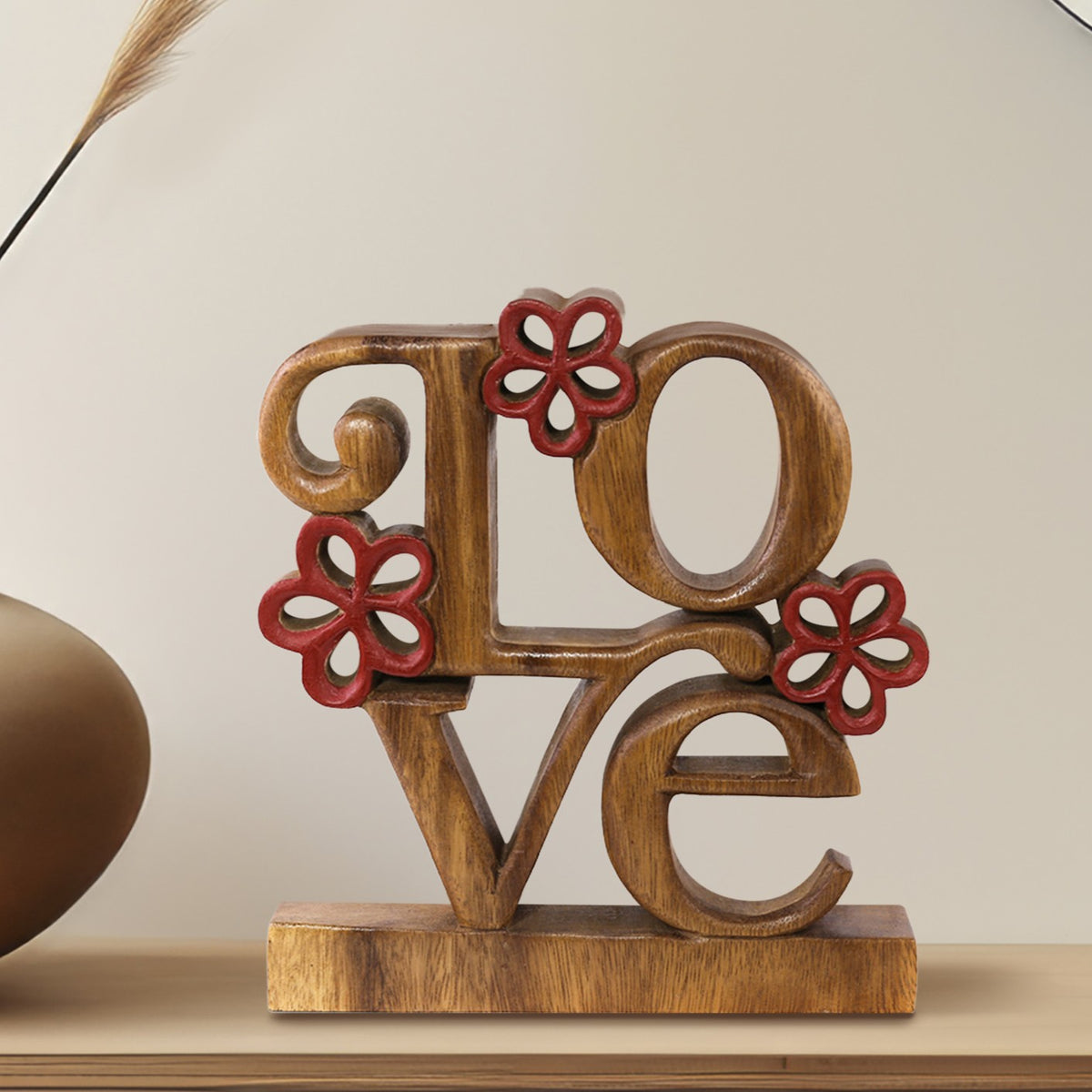 Love Handmade Wooden Sculpture