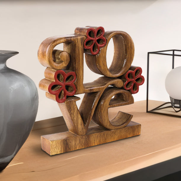 Love Handmade Wooden Sculpture