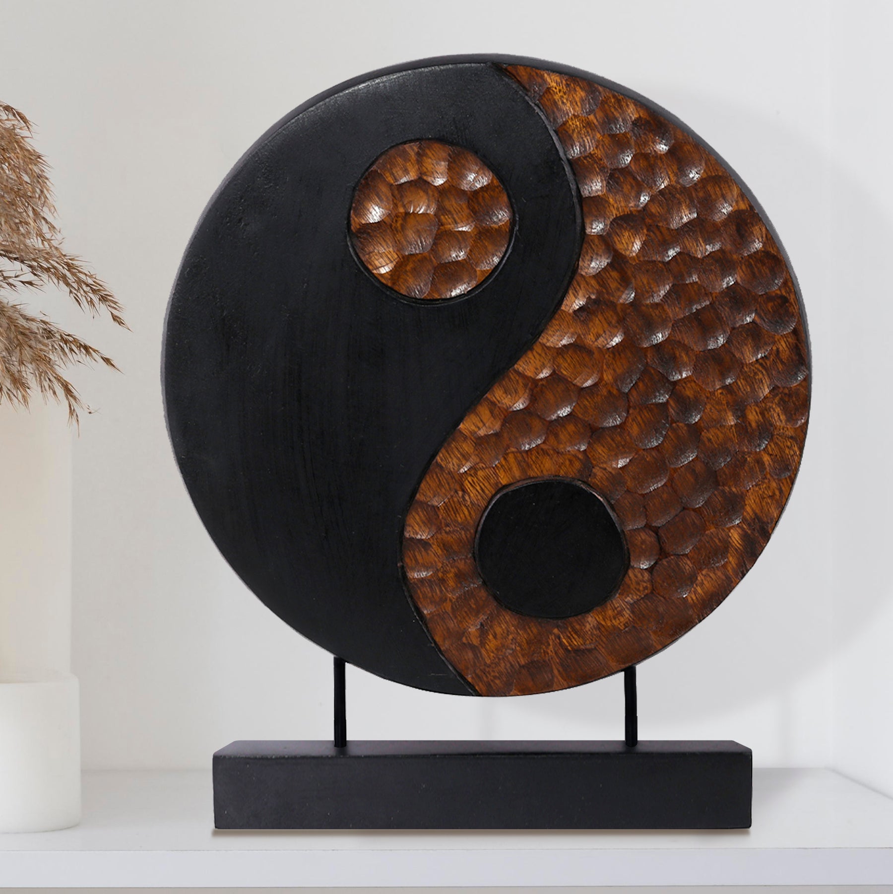 Yin Yang Handmade Wooden Sculpture