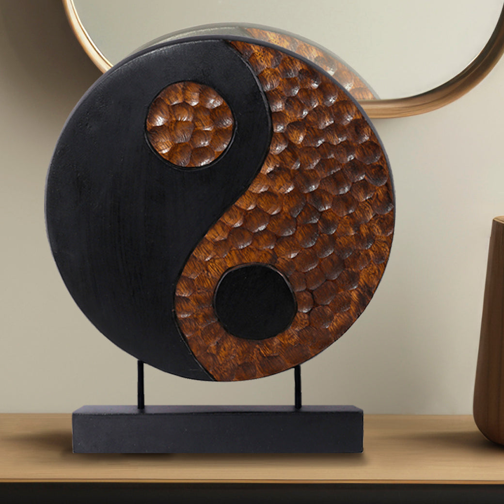 Yin Yang Handmade Wooden Sculpture