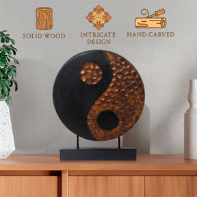 Yin Yang Handmade Wooden Sculpture