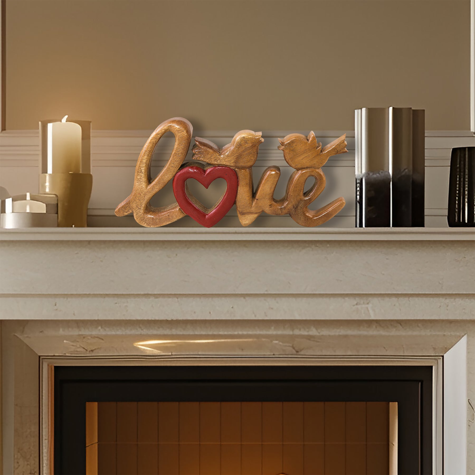 Love Handmade Wooden Sculpture