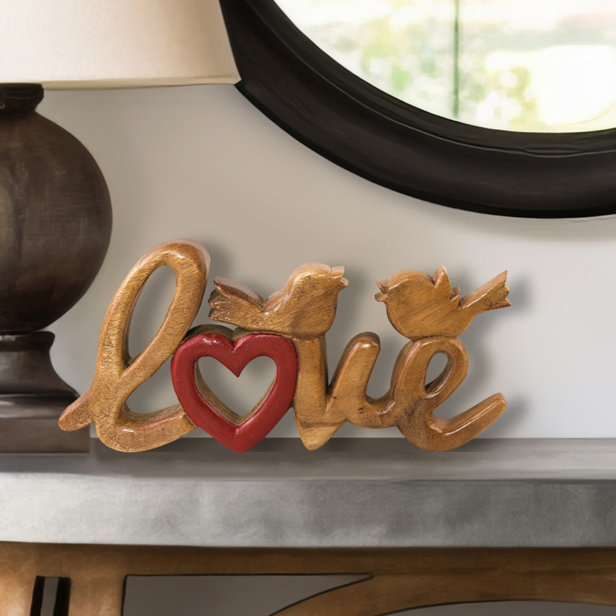 Love Handmade Wooden Sculpture