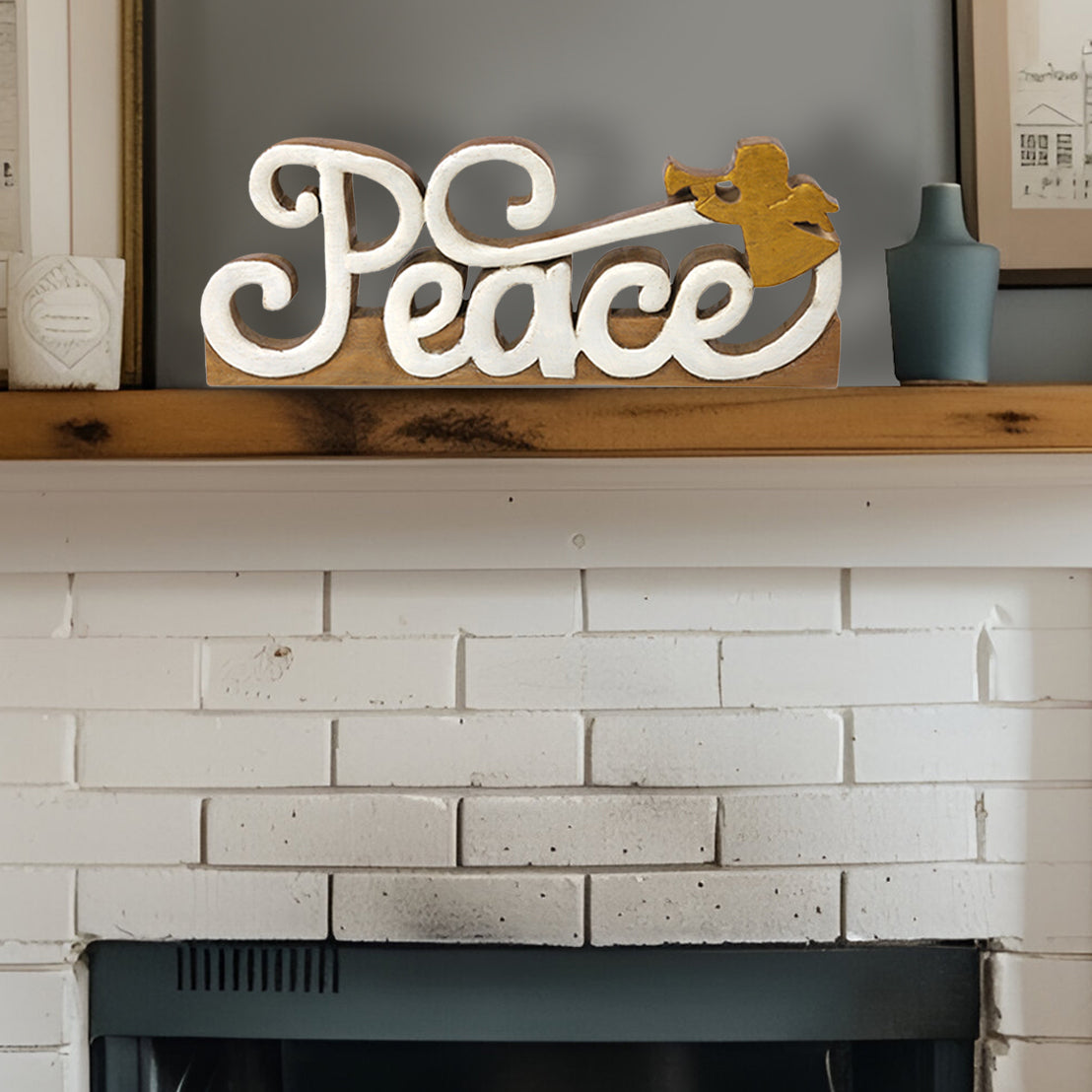 Peace Handmade Wooden Sculpture