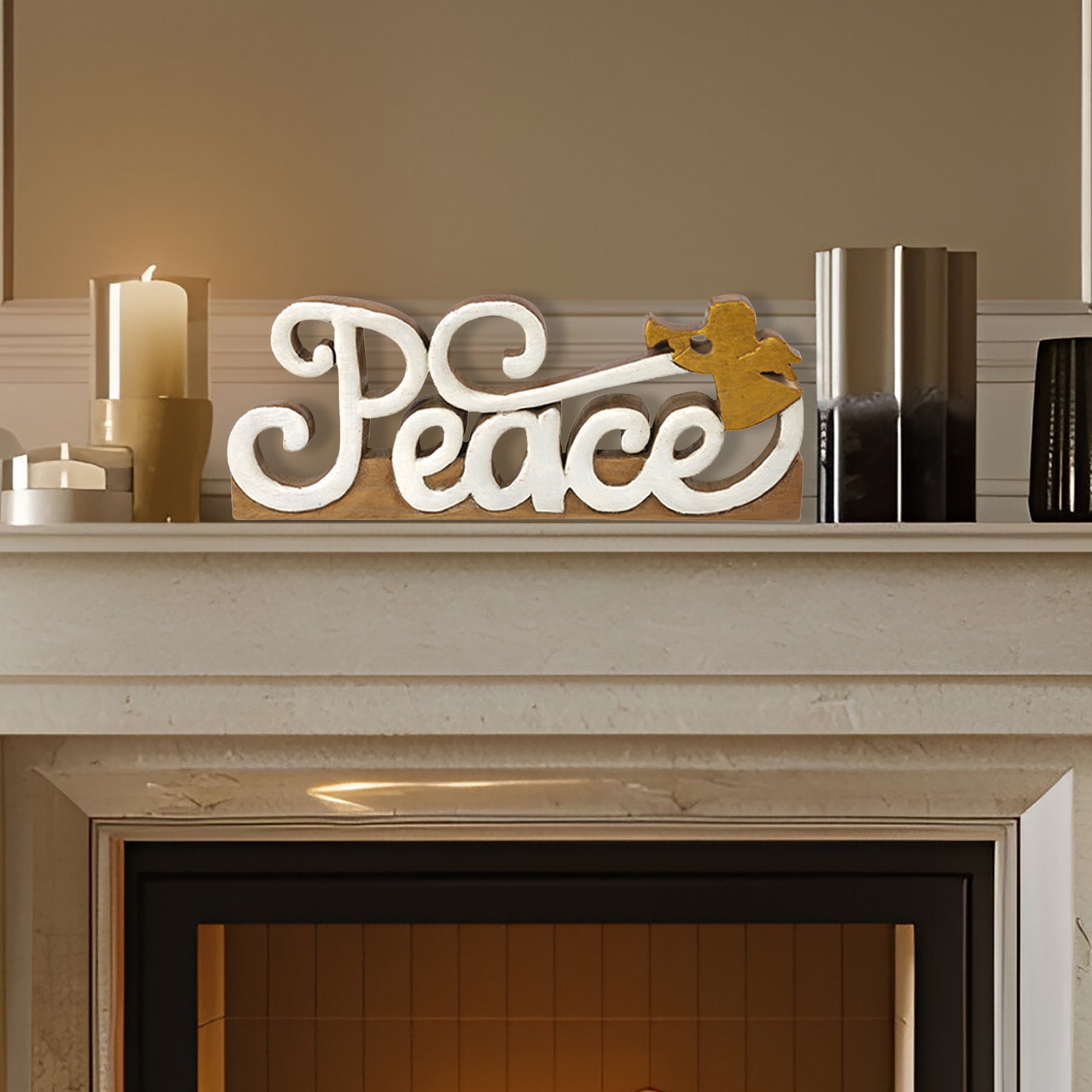 Peace Handmade Wooden Sculpture