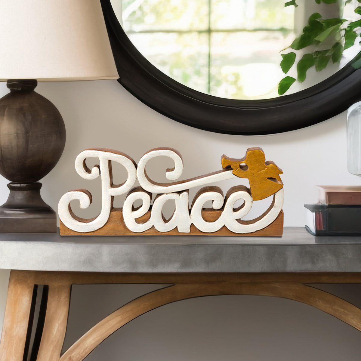 Peace Handmade Wooden Sculpture