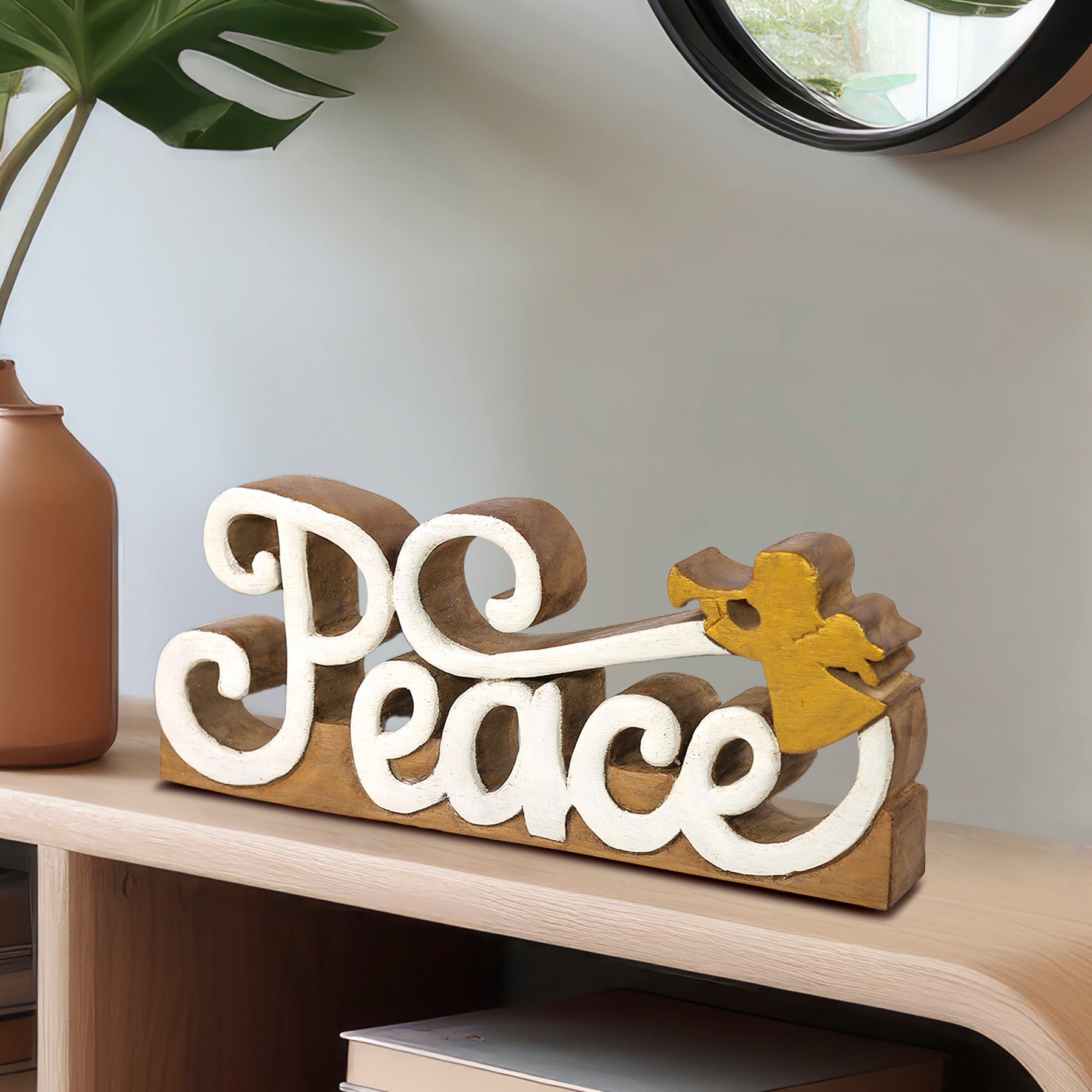 Peace Handmade Wooden Sculpture