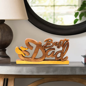 Best Dad Handmade Wooden Sculpture