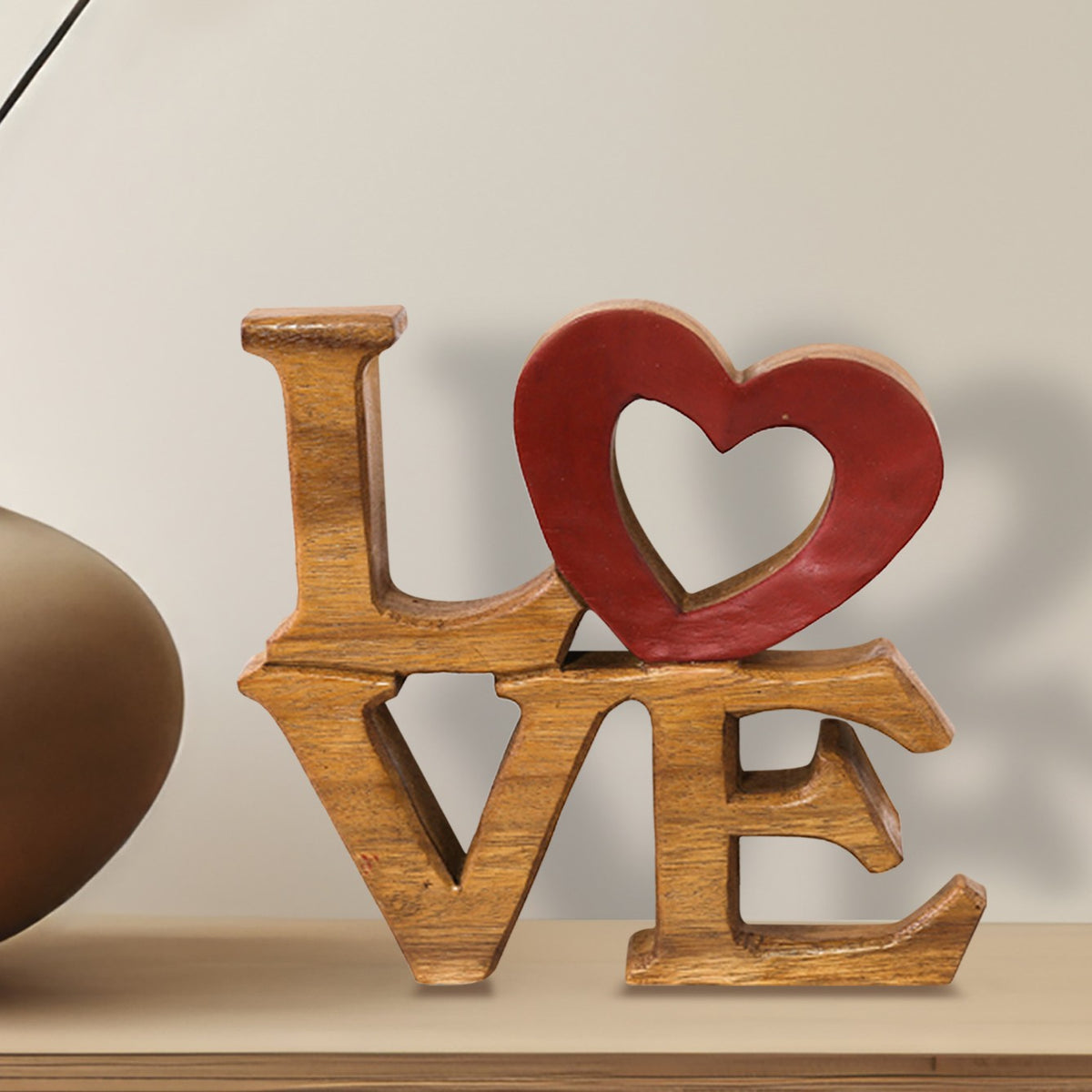 Love Handmade Wooden Sculpture