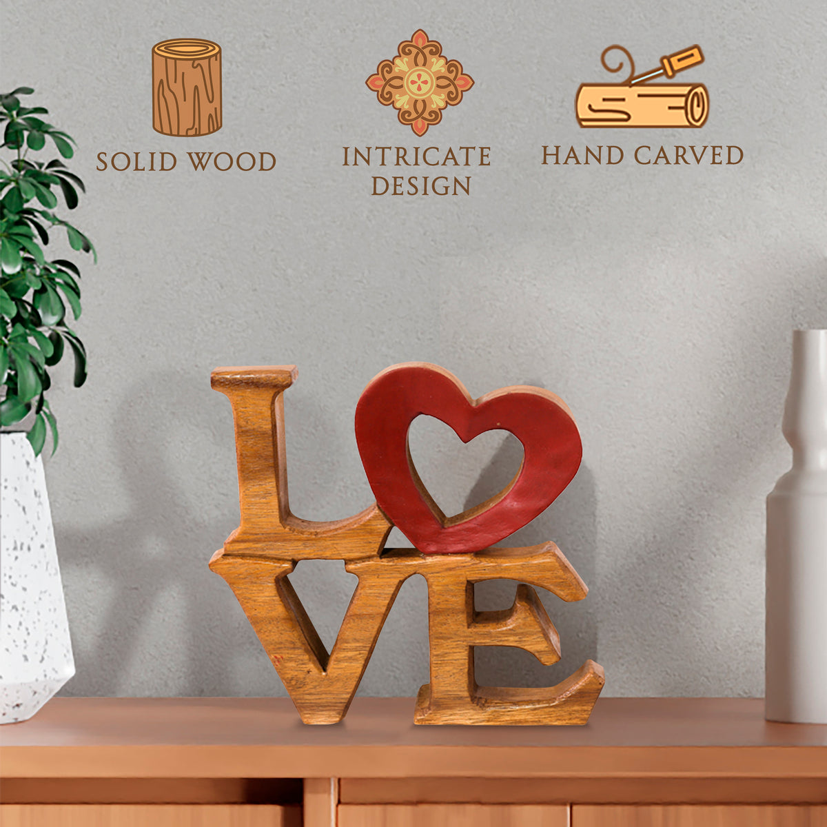 Love Handmade Wooden Sculpture