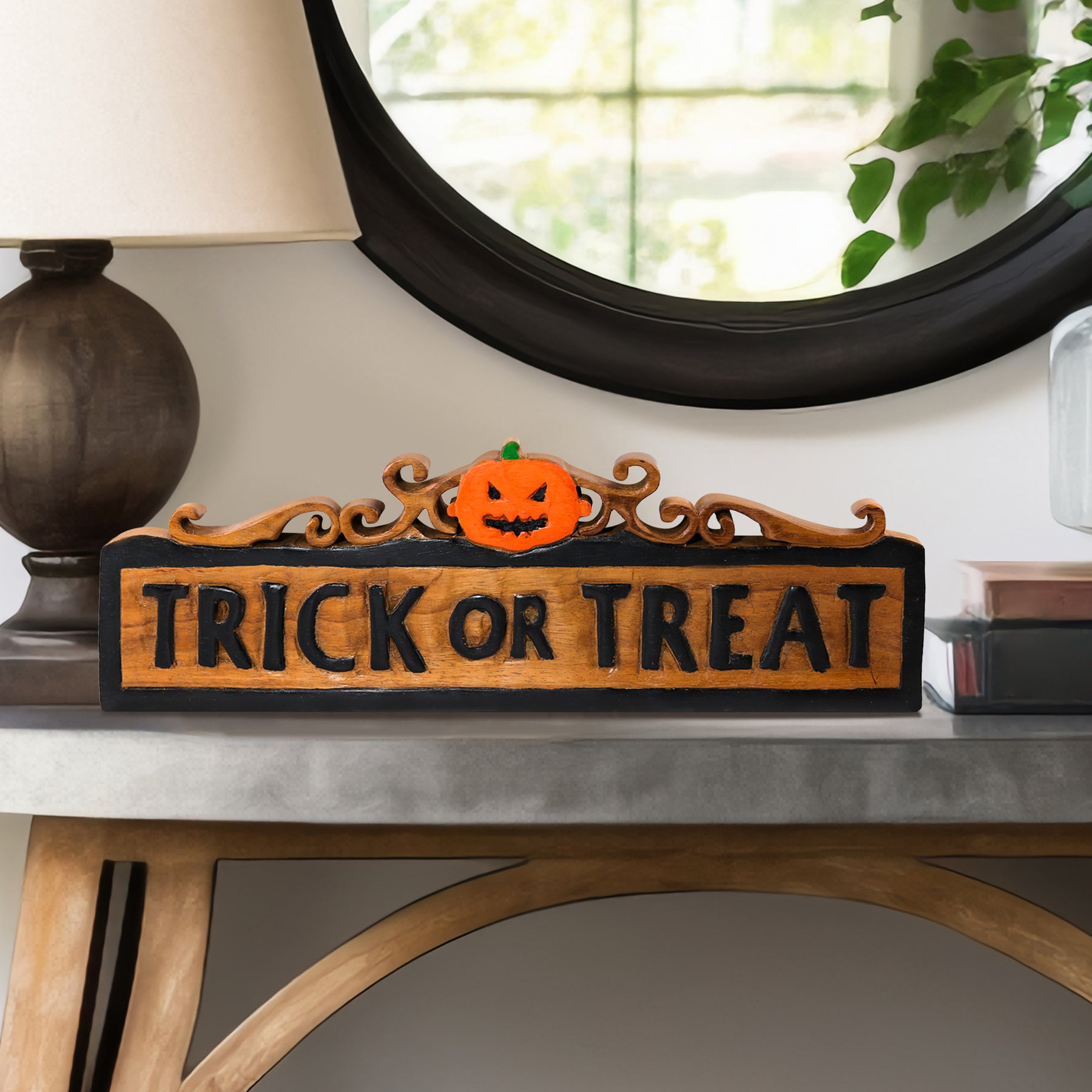 Trick or Treat Handmade Wooden Sculpture