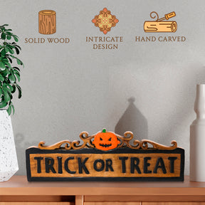 Trick or Treat Handmade Wooden Sculpture