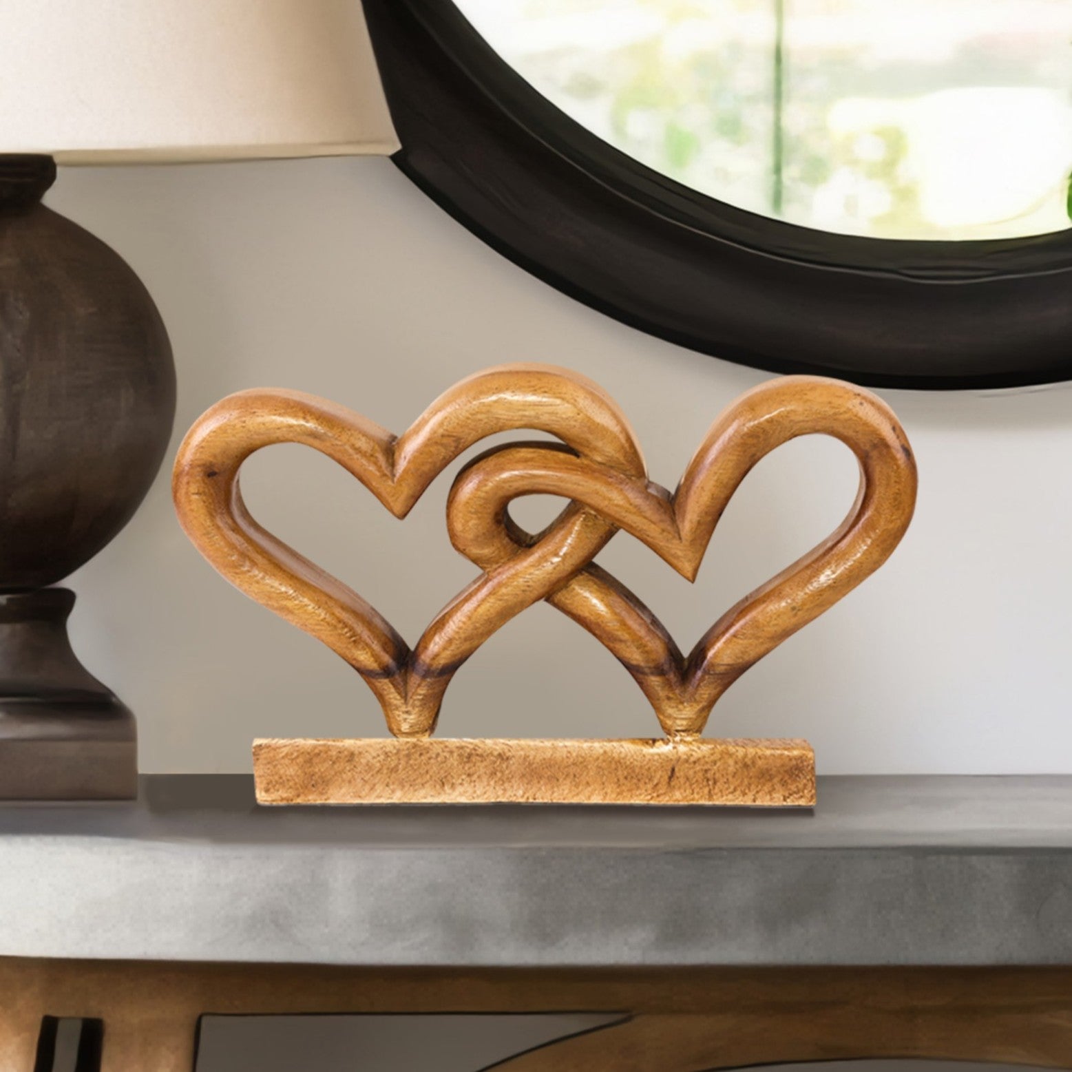 Hearts Handmade Wooden Sculpture