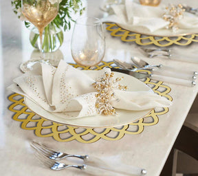 Gold Wooden Trivet Placemats for Dining Table