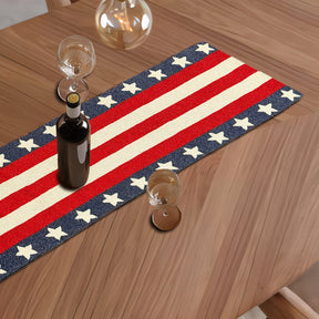 USA Flag Beaded Table Runner