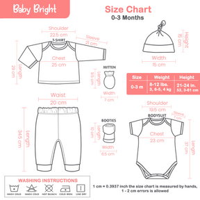 Baby Clothes - Baby Bright 8 Piece Layette Newborn Girl Outfits Set - Includes Bodysuits, Bib, Hat - Soft Cotton Baby Girl Clothes 0-3 Months, Ideal Baby Girl Gifts, Comfortable & Stylish, Pink