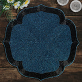 Decozen Teal and Black Beaded Placemats for Dining Table - Set of 2-14 Inches for Kitchen Decor Scratch Heat Resistant Charger Durable Tablemats