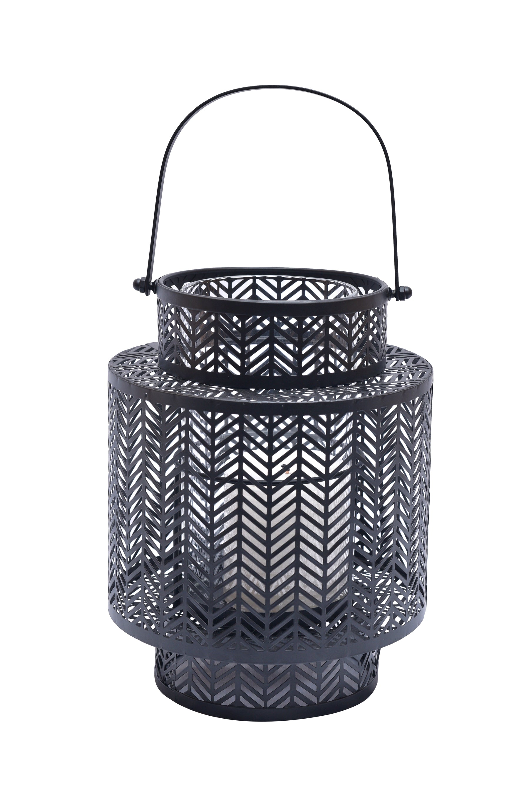 Black and White Hanging Candle Holder Lantern - Decozen