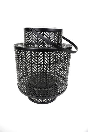 Black and White Hanging Candle Holder Lantern - Decozen