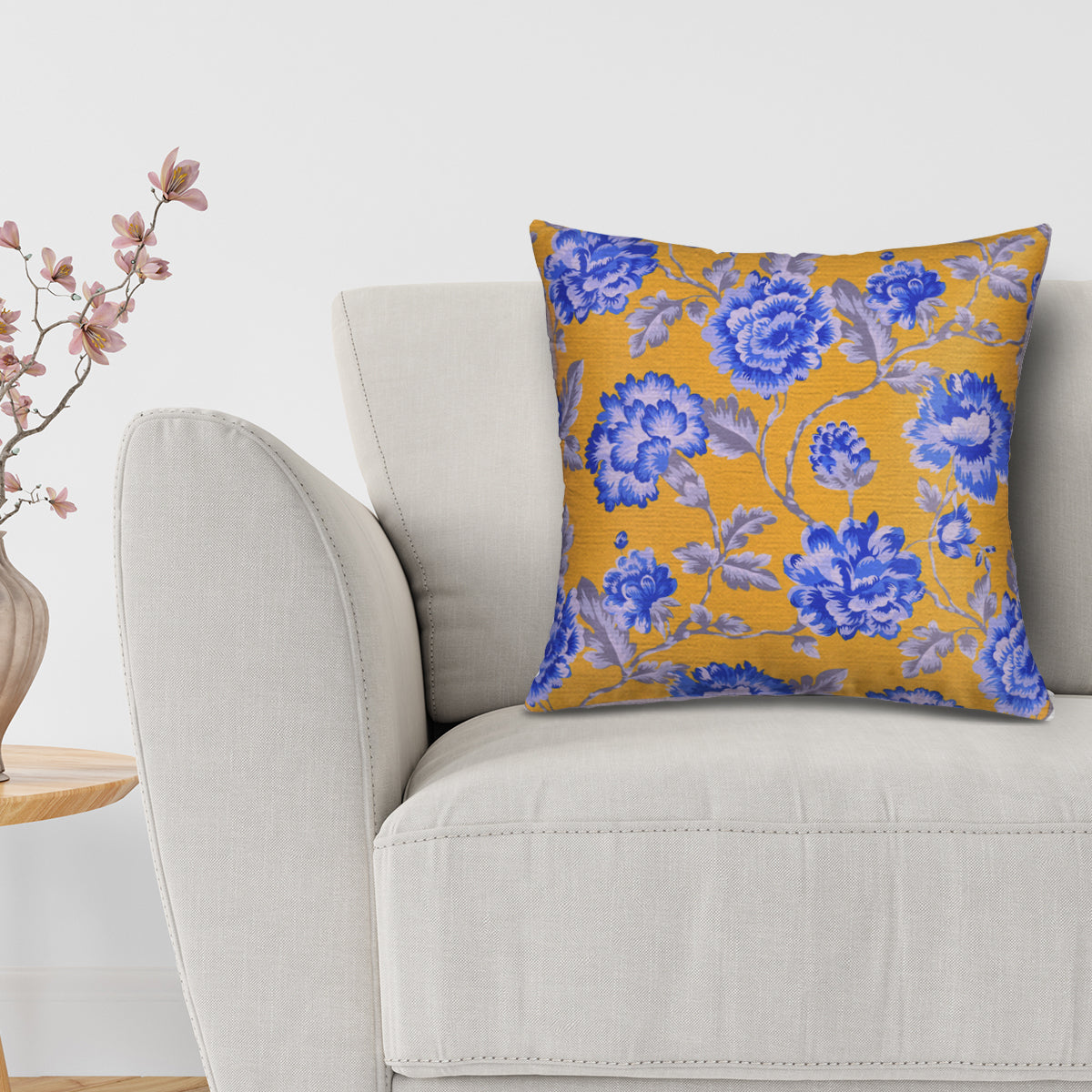 Floral Printed Throw Pillow Covers - 20 x 20 Inches - Decozen