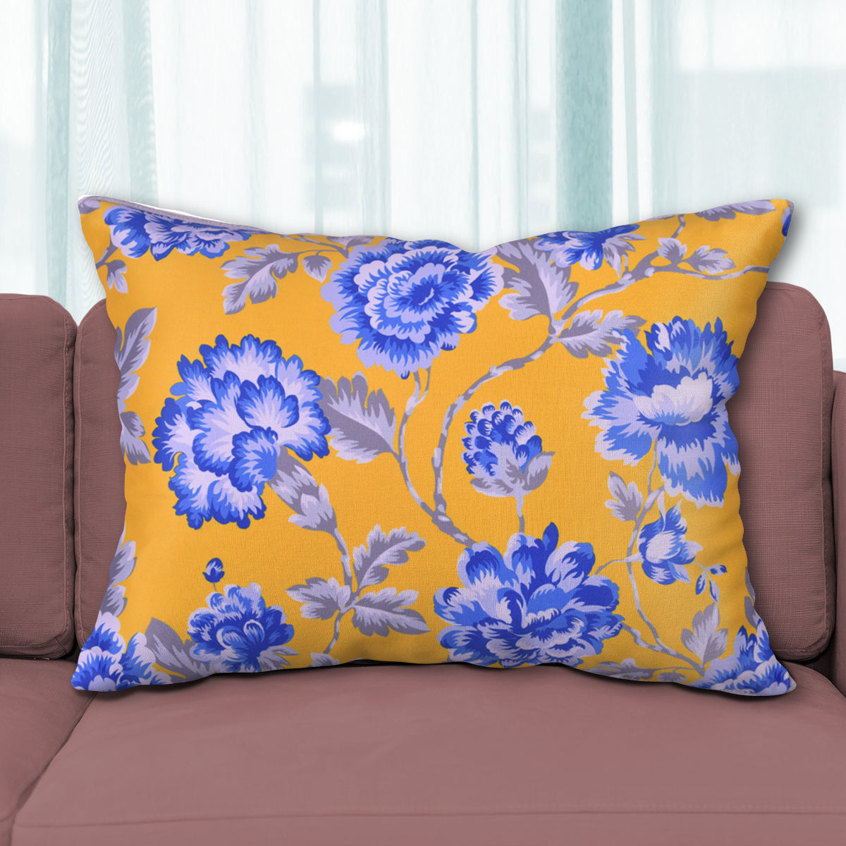 Floral Printed Throw Pillow Covers - 14 x 20 Inches - Decozen