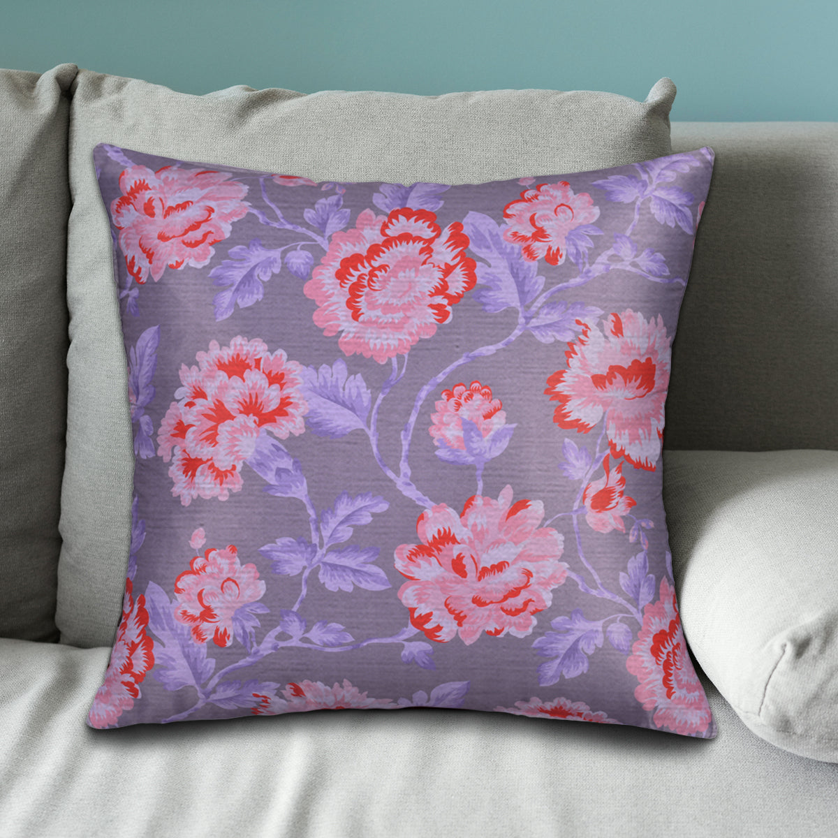 Floral Printed Throw Pillow Covers - 20 x 20 Inches - Decozen