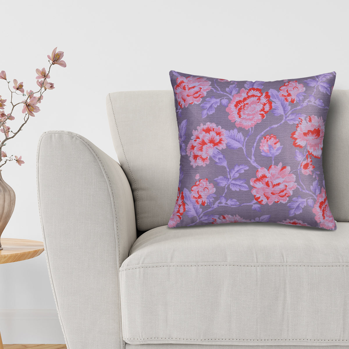 Floral Printed Throw Pillow Covers - 20 x 20 Inches - Decozen