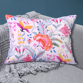 Floral Printed Throw Pillow Covers - 14 x 20 Inches - Decozen