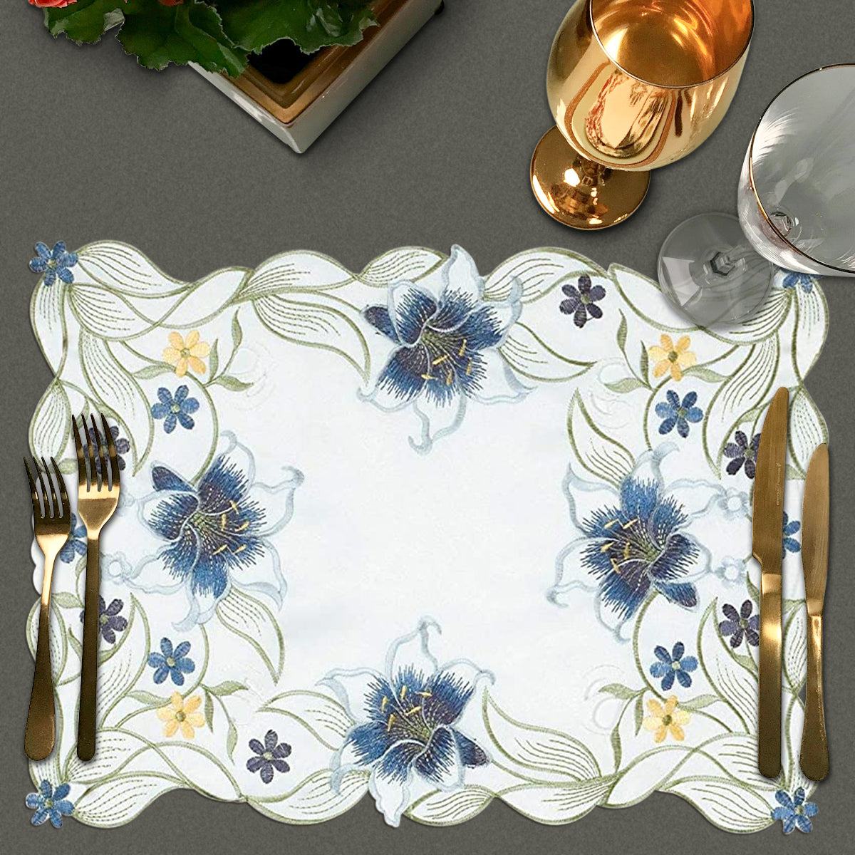 Ivory Table Doilies - Cedrick Collection - Decozen