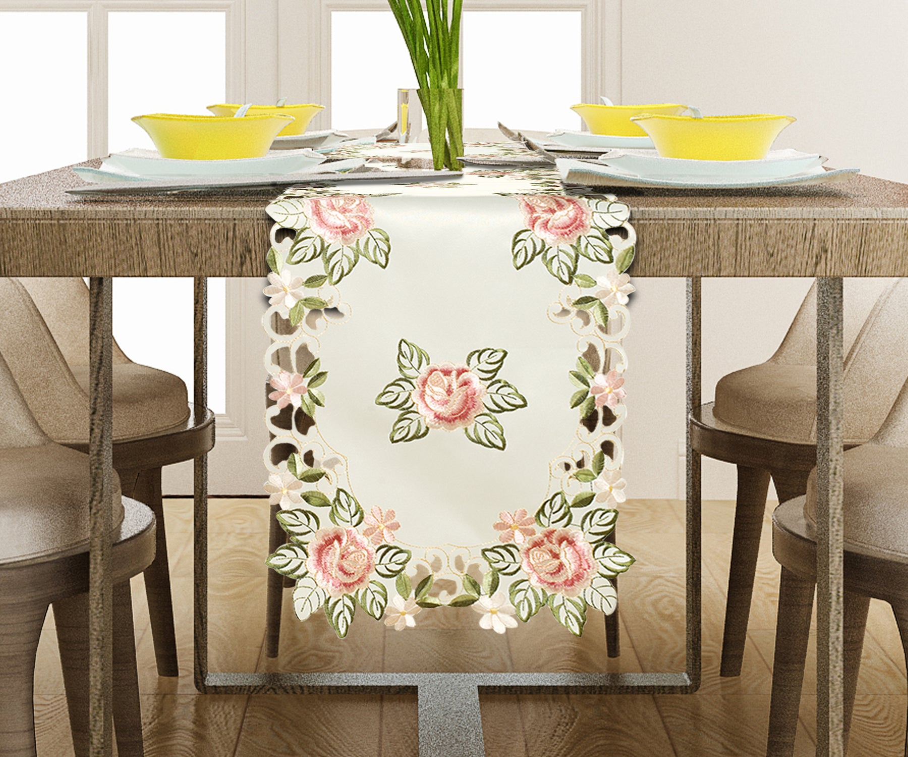 Beige Table Doilies - Bryton Collection - Decozen