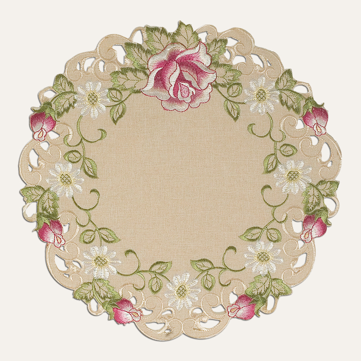 Beige Table Doilies - Docia Collection - Decozen