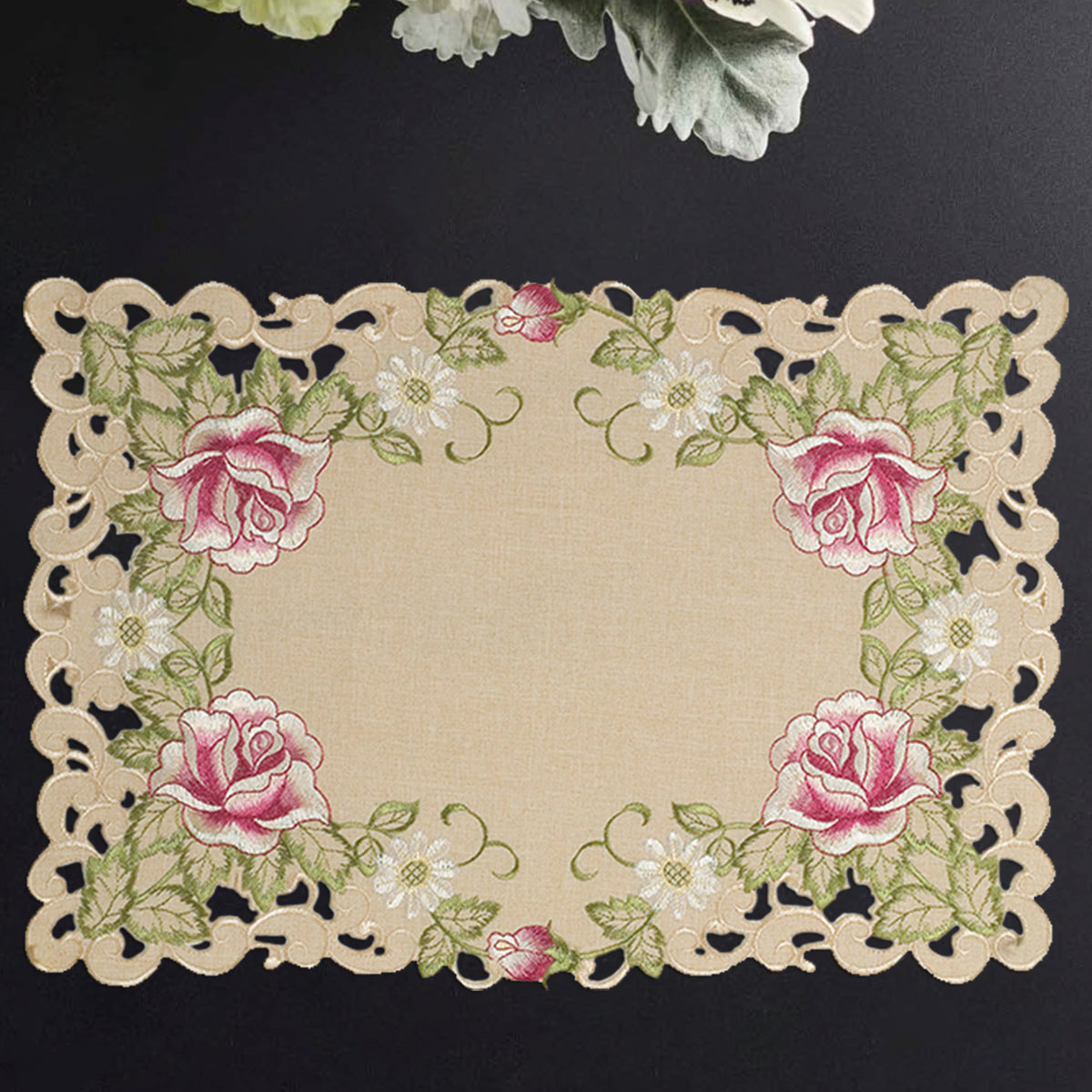 Placemats with European Embroidery - Set of 4