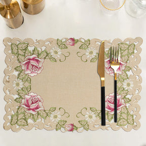 Placemats with European Embroidery - Set of 4