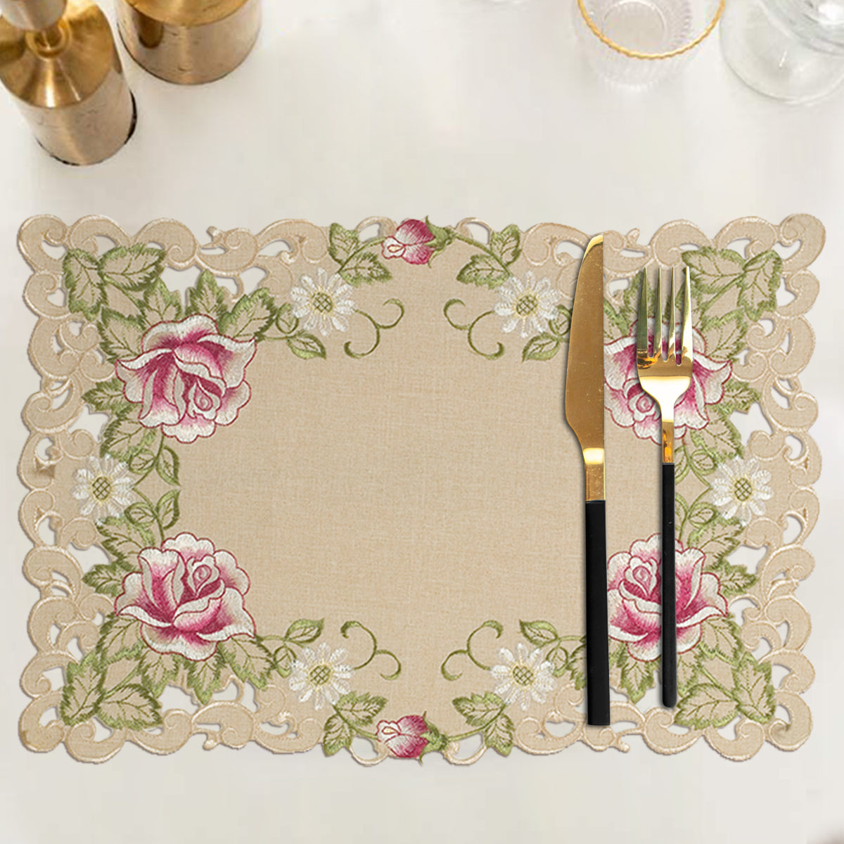 Beige Table Runner - Docia Collection - Decozen