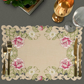 Placemats with European Embroidery - Set of 4