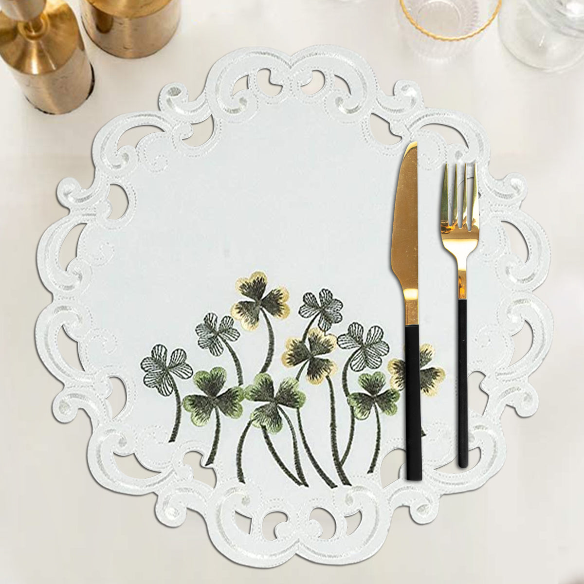 Ivory Table Doilies - Clem Collection - Decozen