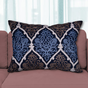 Blue and Brown Throw Pillow Covers - Set of 2 and 4, 14 x 20 inches - Decozen
