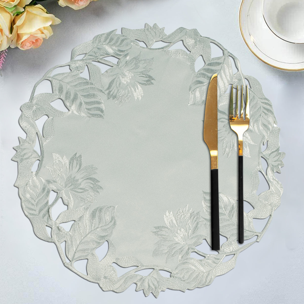 Light Gray Table Doilies - Corda Collection - Decozen