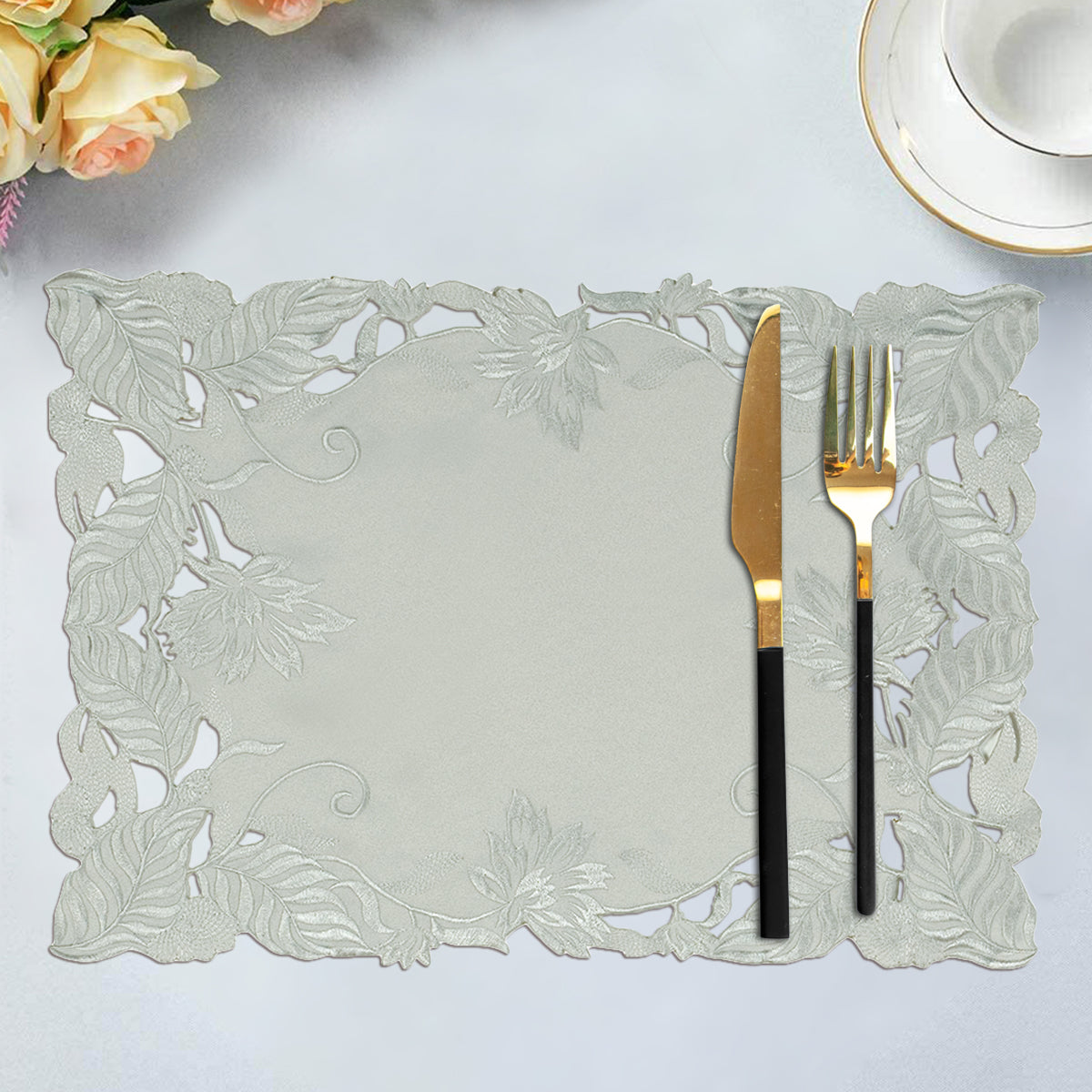 Light Gray Table Doilies - Corda Collection - Decozen