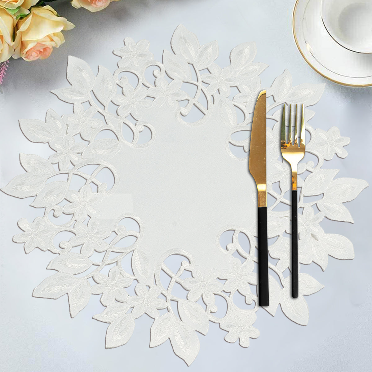 White Table Doilies - Darvin Collection