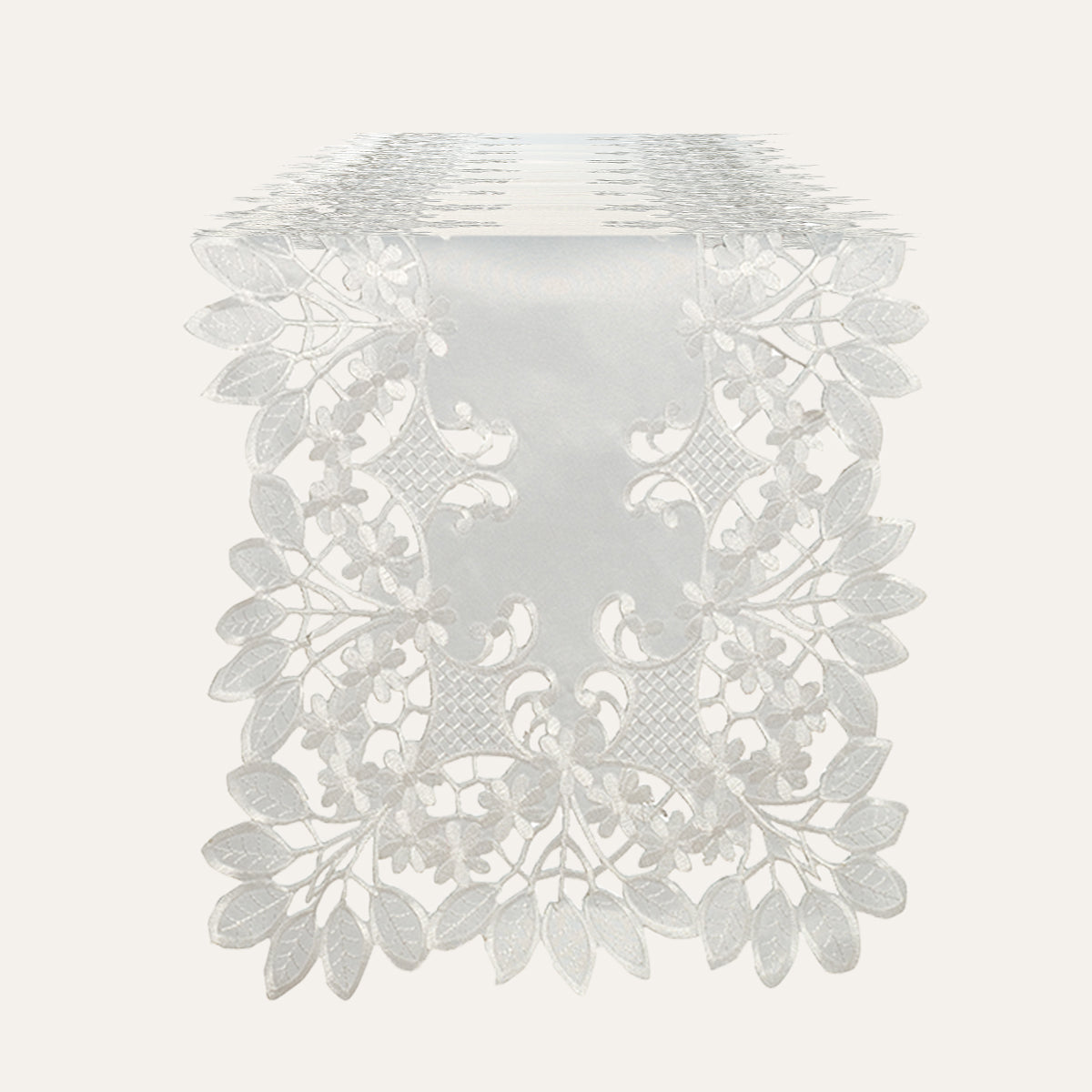White Table Runner - Deandra Collection - Decozen