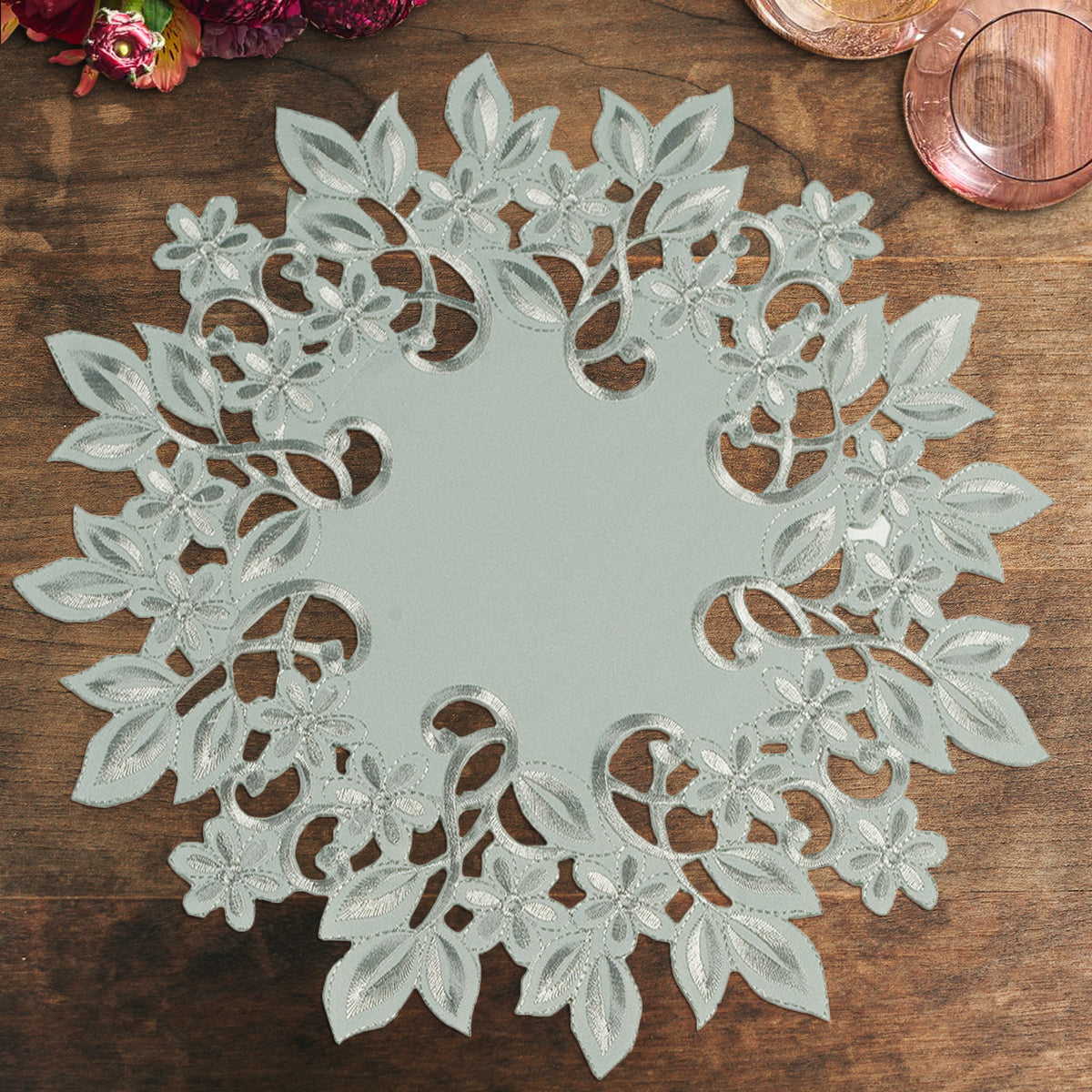 Gray Table Doilies - Alvina Collection - Decozen