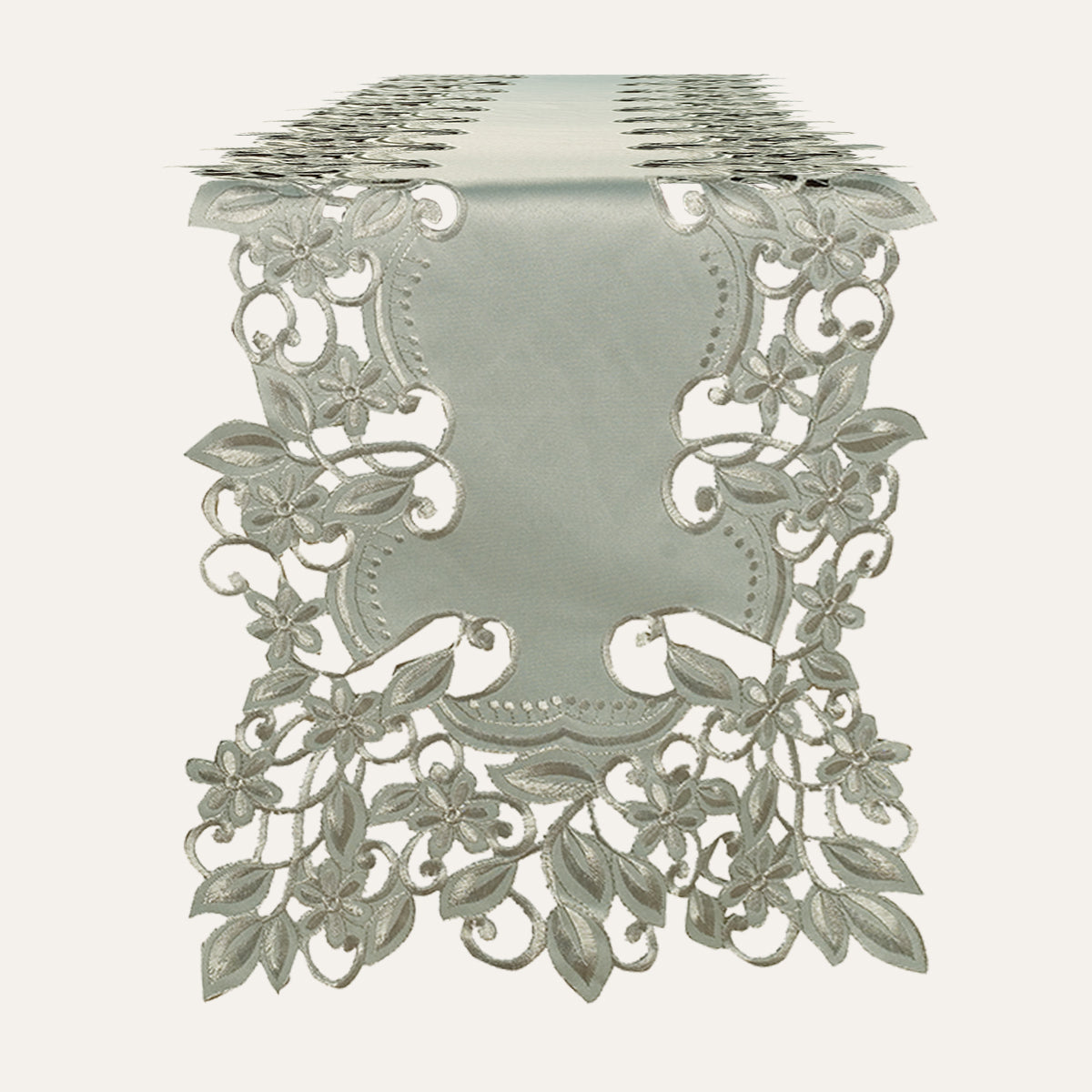 Gray Table Runner - Alvina Collection - Decozen