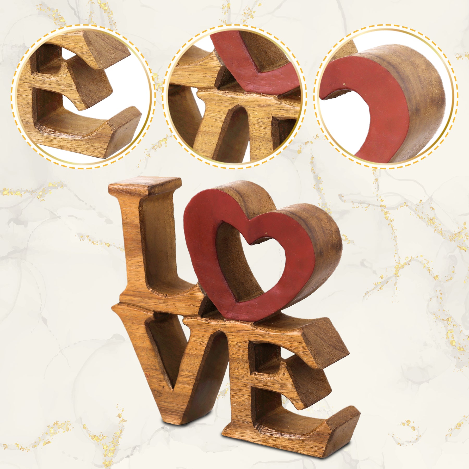 Love Handmade Wooden Sculpture