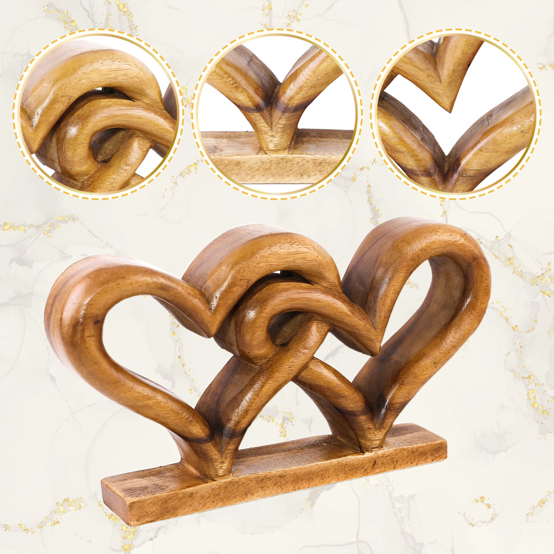 Hearts Handmade Wooden Sculpture