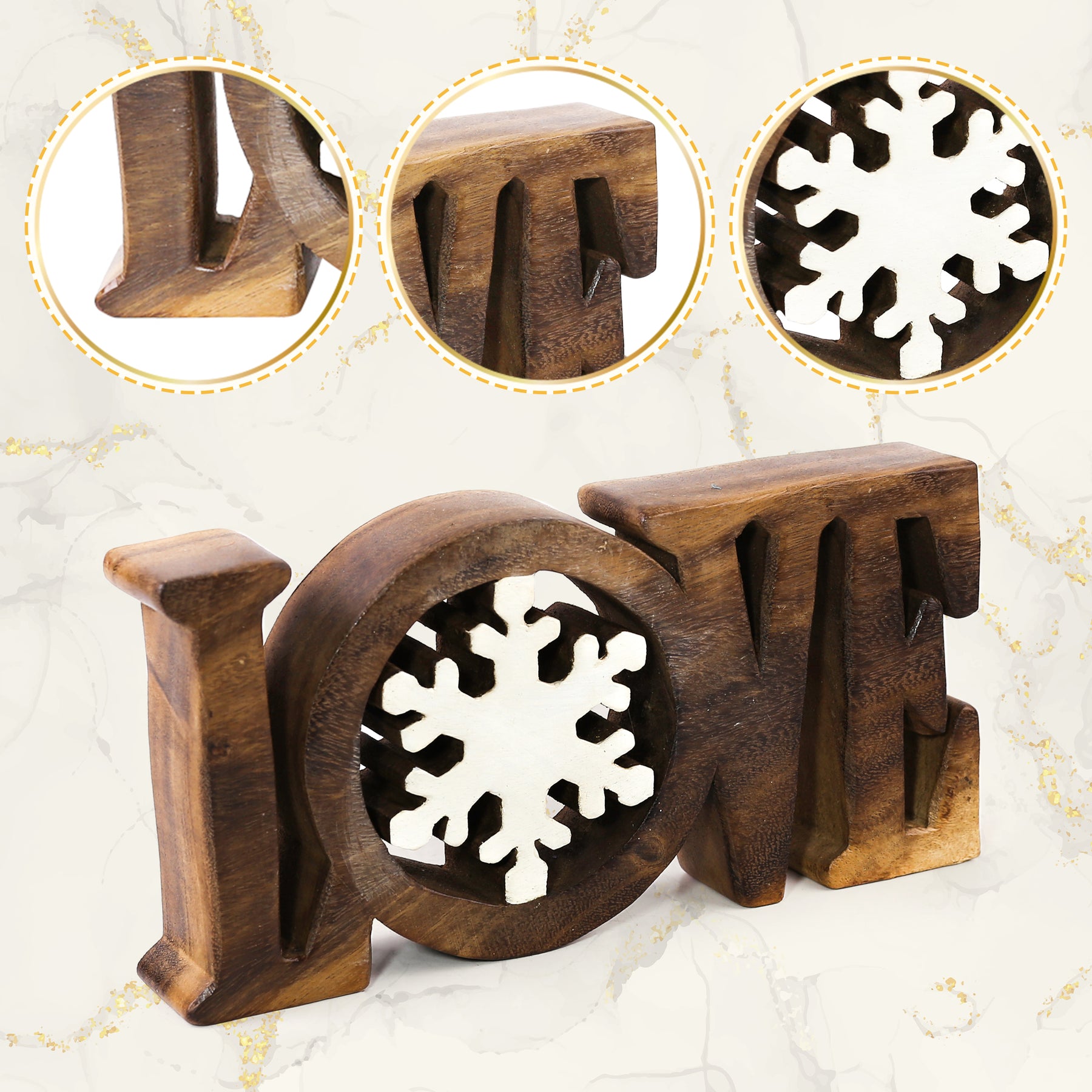 Love Handmade Wooden Sculpture - Decozen