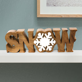 Snow Handmade Wooden Sculpture - Decozen