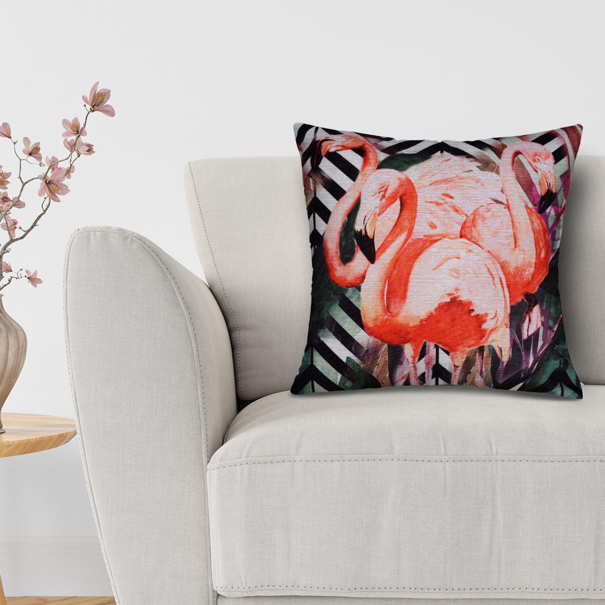 Flamingo Printed Design Throw Pillow Covers - Decozen